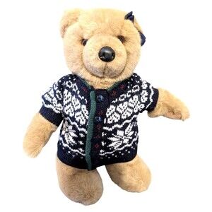 VINTAGE LL BEAN ELLIE BEAR Plush Brown Teddy Bear Stuffed Animal 14” RARE 🐻🐻🐻